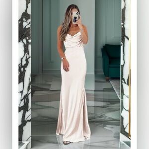 NEW IN BAG Blue Satin Bridesmaid Dress